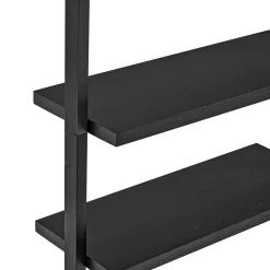 Wood 5 Tier Wall Mounted Bookshelf Black Oak (Set of 4)