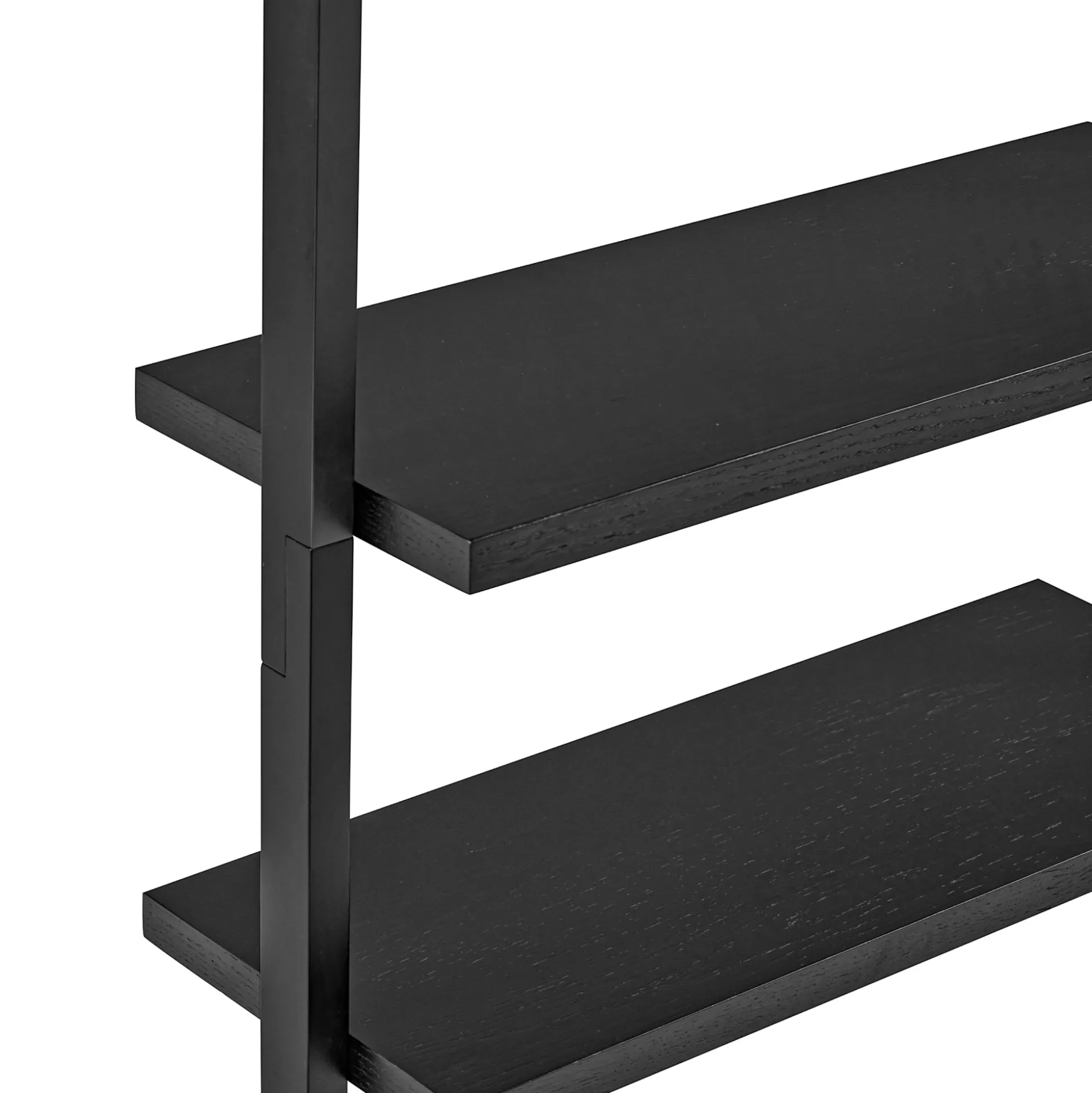 Wood 5 Tier Wall Mounted Bookshelf Black Oak (Set of 3)