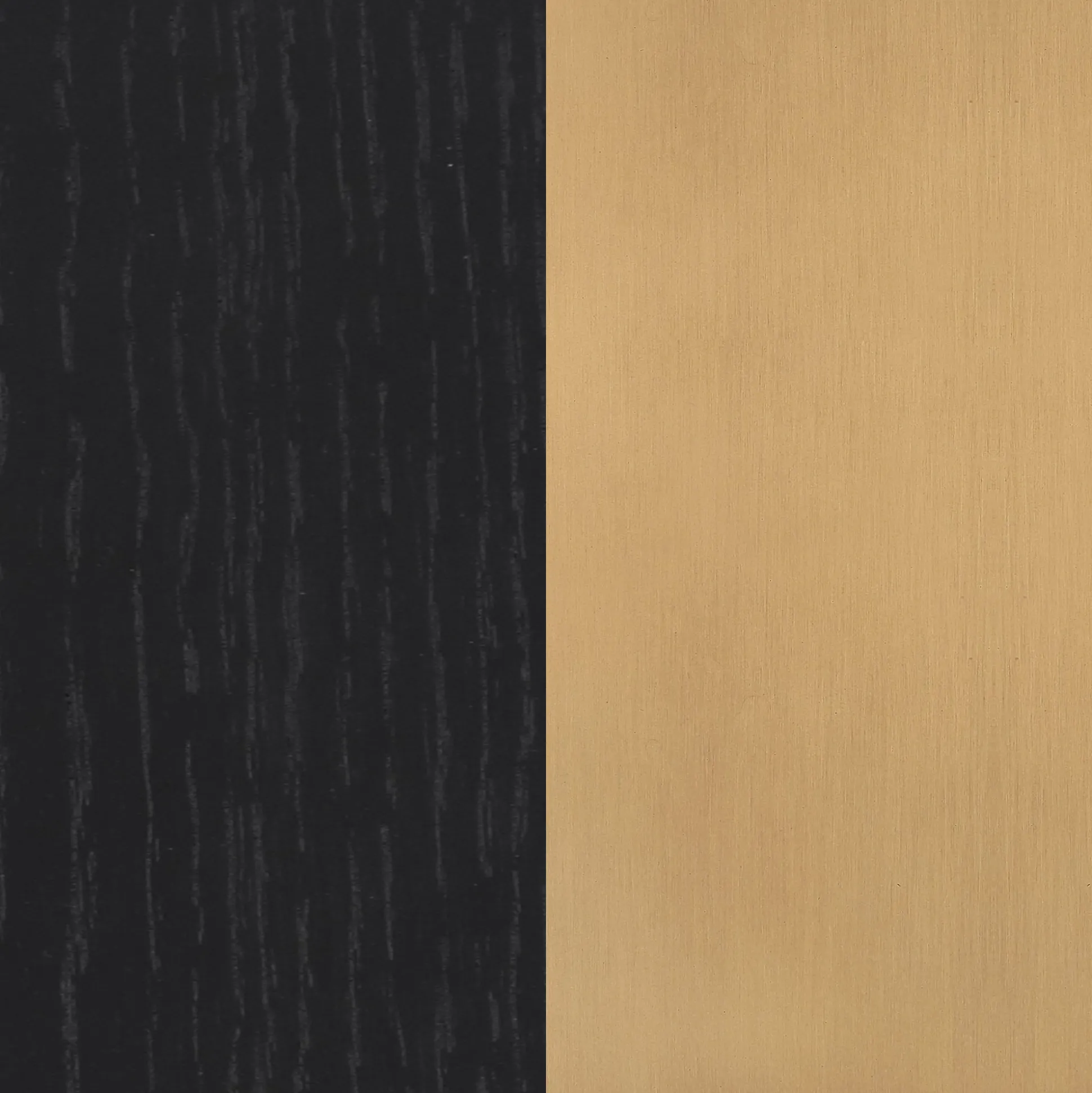 Wood Transitional Fluted Cabinet Credenza Black Oak (Set of 2)