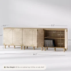 Wood TV Console for TVs up to 75