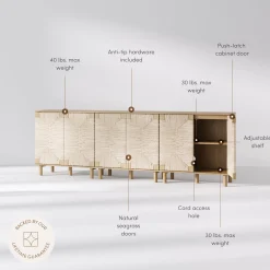 Wood TV Console for TVs up to 75