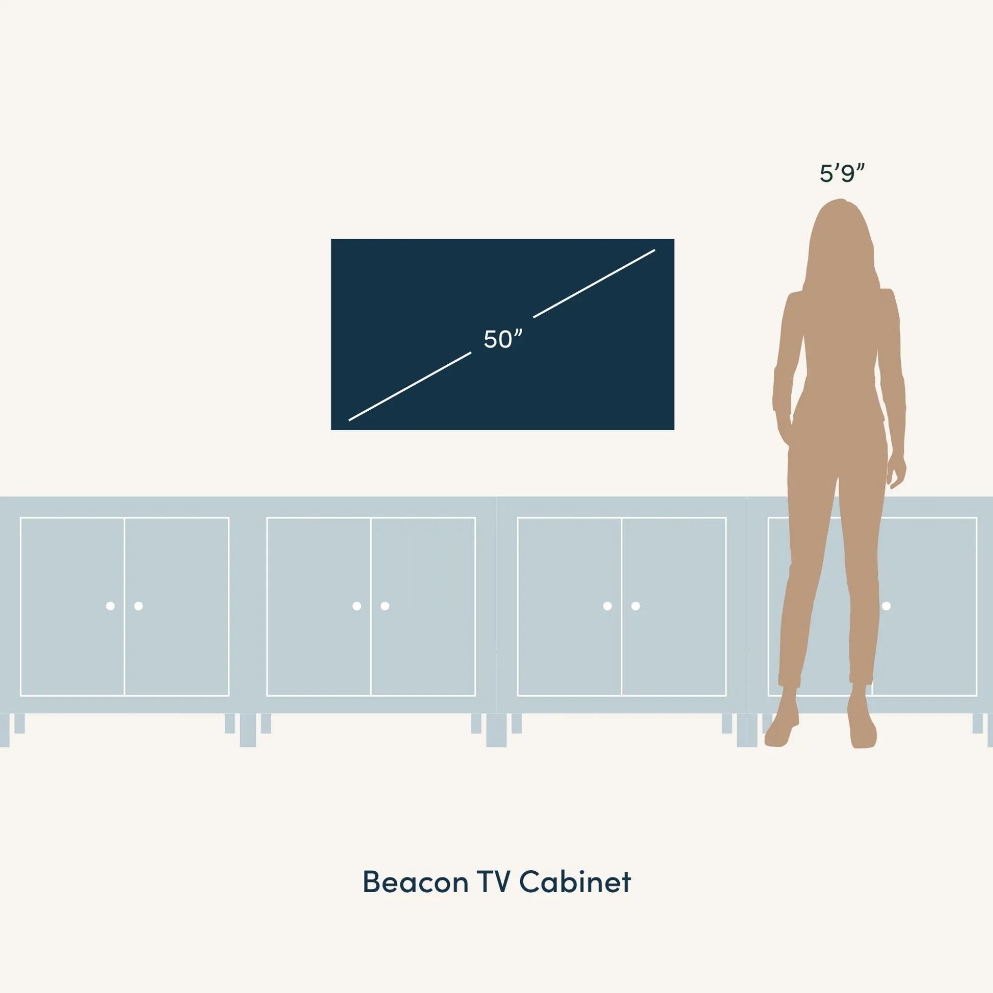 Wood TV Console for TVs up to 65" with Seagrass Doors Dark Brown