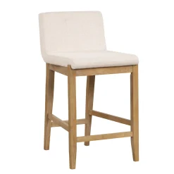 Wood Upholstered Counter Height Bar Stool Light Brown