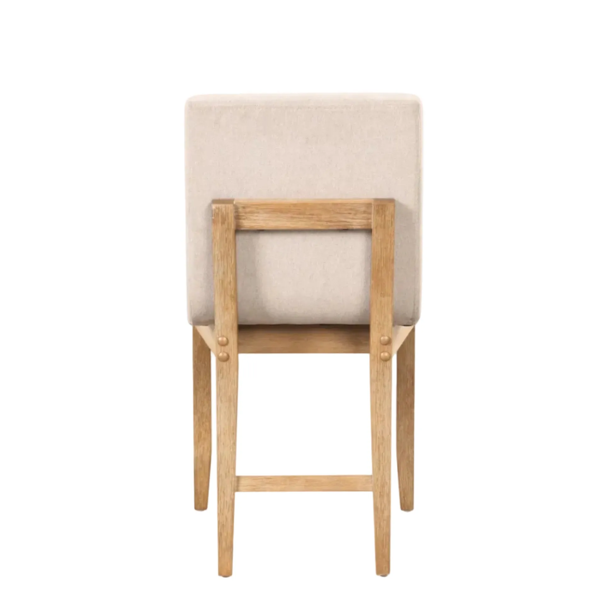 Wood Upholstered Dining Chairs Brushed Light Brown Flax (Set of 6)