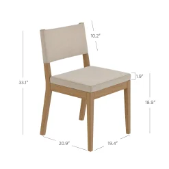 Wood Upholstered Dining Chair Light Brown