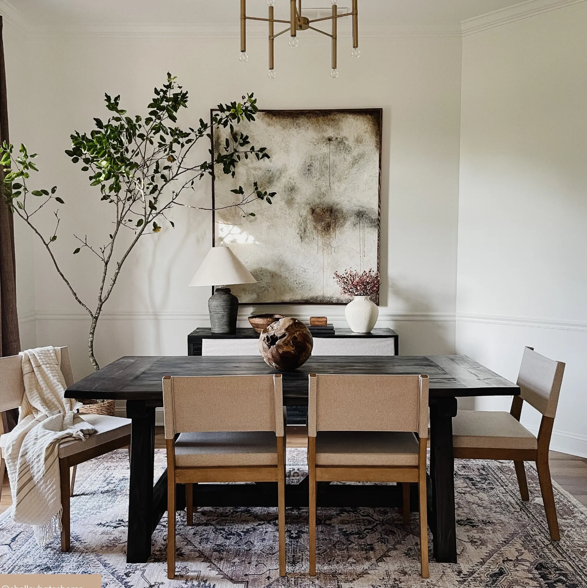 Wood Upholstered Dining Chair Light Brown