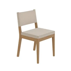 Wood Upholstered Dining Chair Light Brown