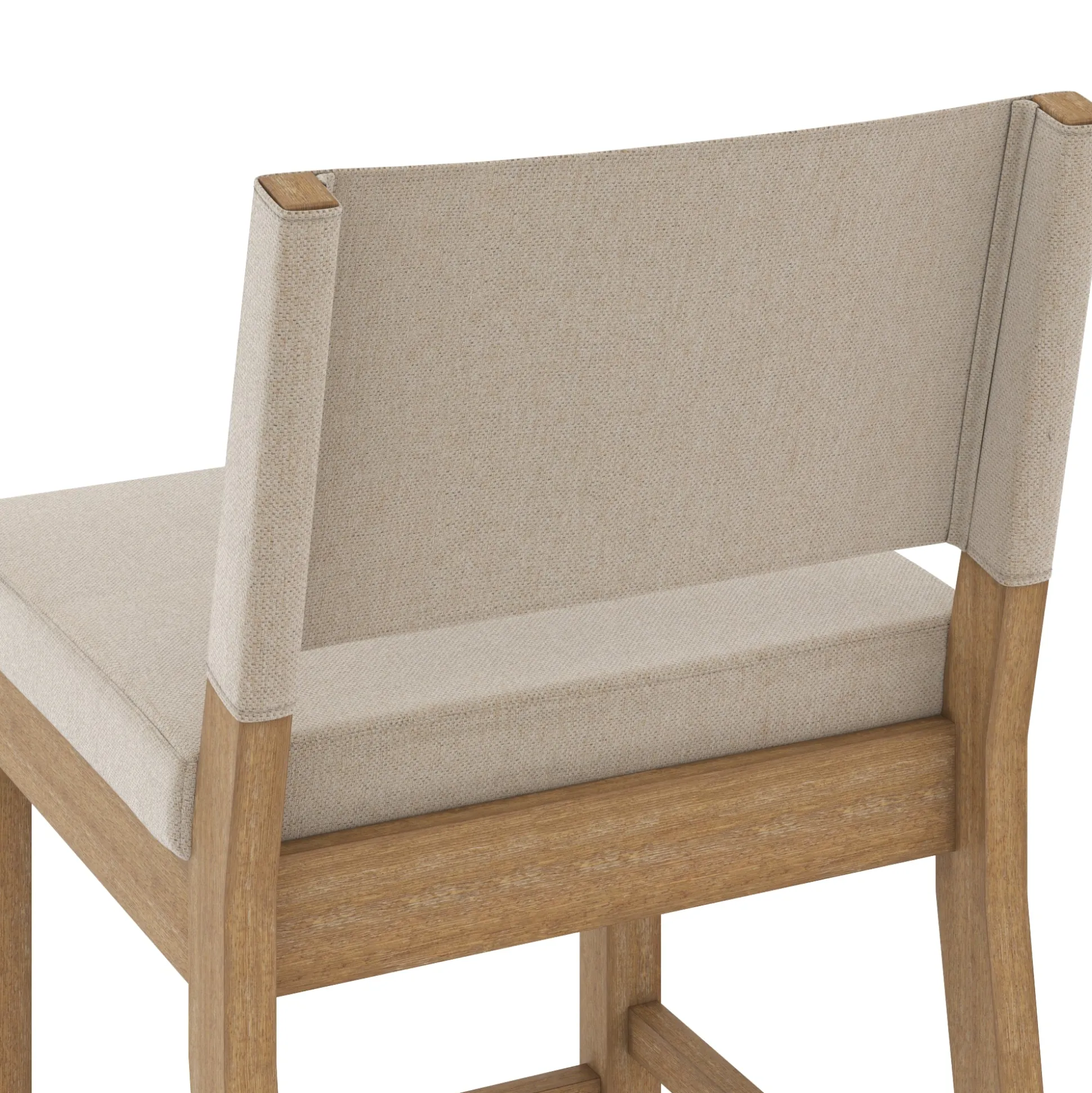 Wood Upholstered Sling Back Bar Stool Light Brown