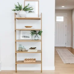 Wood Wall Bookshelves Light Brown (Set of 3)