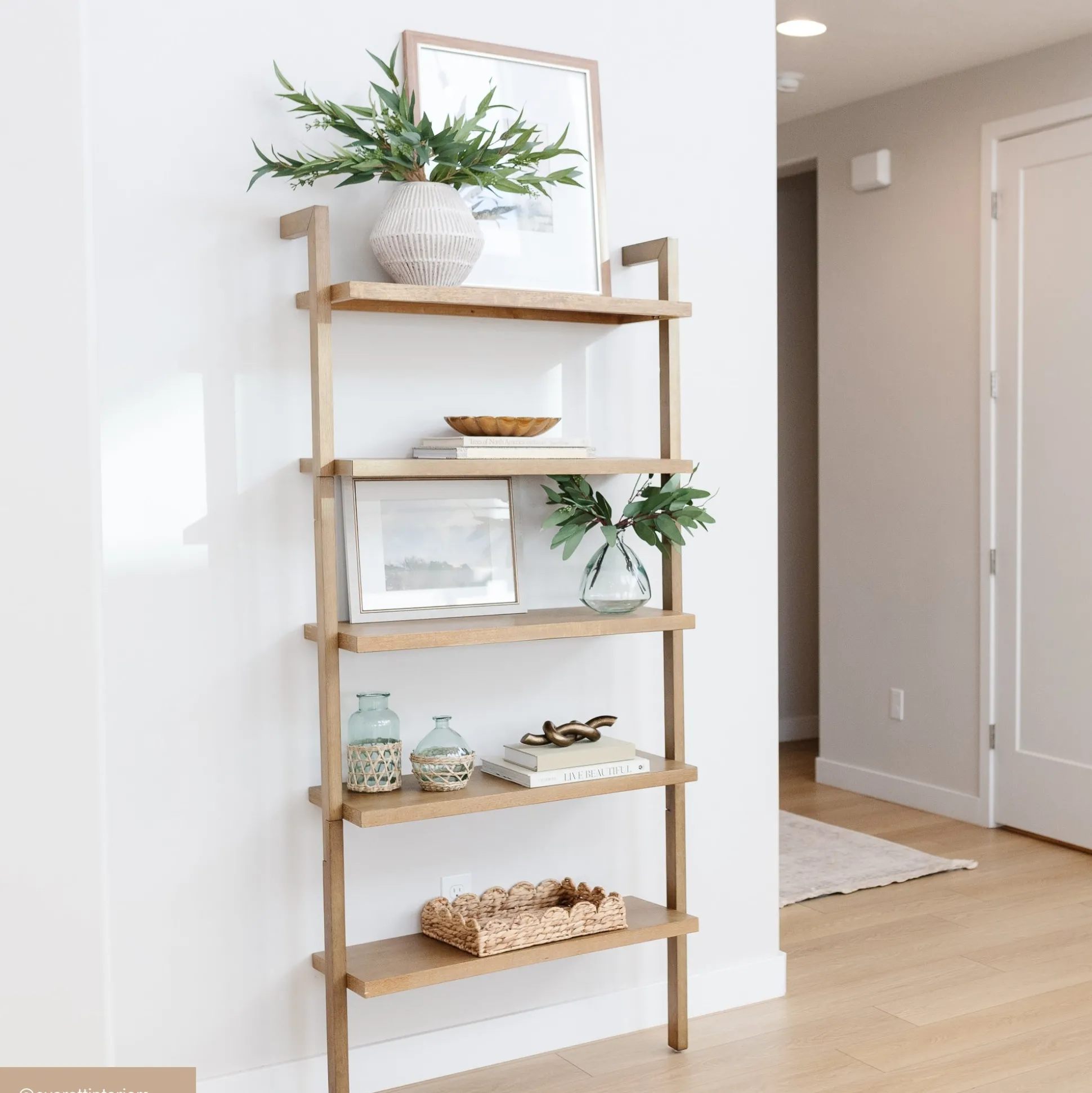 Wood Wall Bookshelves Light Brown (Set of 3)