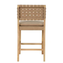 Woven Counter Height Bar Stools Brown (Set of 2)