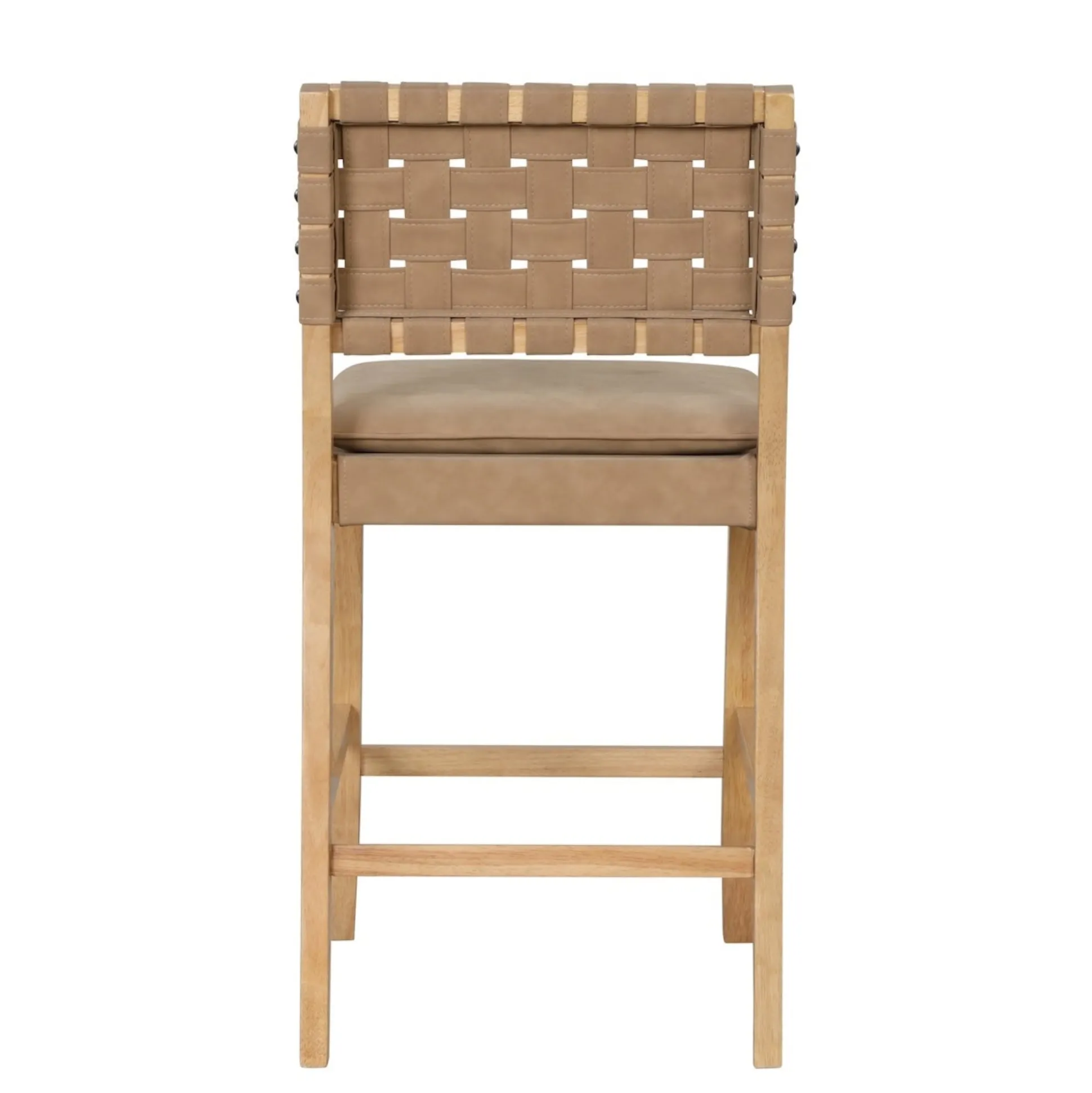 Woven Counter Height Bar Stools Brown (Set of 2)