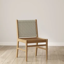 Woven Rope Back Dining Chair Brushed Light Brown (Set of 6)