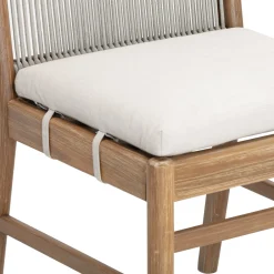 Woven Rope Back Dining Chair Brushed Light Brown (Set of 6)