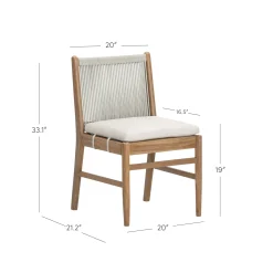 Woven Rope Back Dining Chair Brushed Light Brown (Set of 4)