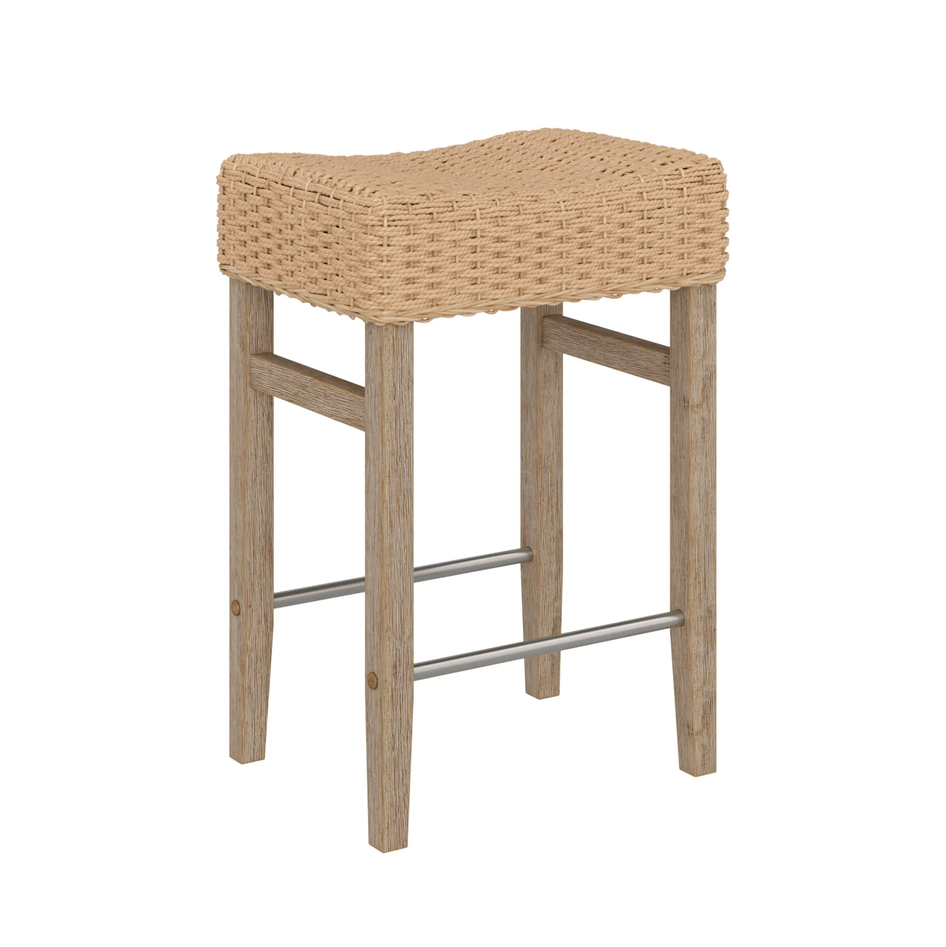 Woven Seagrass Counter Height Bar Stool Brown