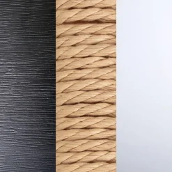 Woven Seagrass Counter Height Bar Stool Black